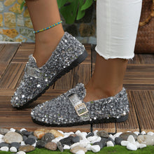 Load image into Gallery viewer, Sequin Round Toe Slip-Ons
