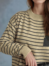 Load image into Gallery viewer, Striped Mock Neck Long Sleeve Sweater
