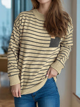 Load image into Gallery viewer, Striped Mock Neck Long Sleeve Sweater
