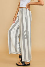 Load image into Gallery viewer, Umgee Peace Sign Patch Striped Wide Leg Pants
