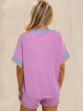 Load image into Gallery viewer, OH Texture Round Neck Half Sleeve Top and Shorts Set
