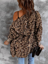 Load image into Gallery viewer, Fuzzy Leopard Long Sleeve Hooded Jacket

