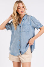 Load image into Gallery viewer, Mittoshop Collared Neck Puff Sleeve Shirt
