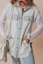 Load image into Gallery viewer, Pocketed Curved Hem Button Up Vest
