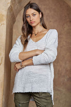 Load image into Gallery viewer, ADORA High-Low Side Slit V-Neck Sweater
