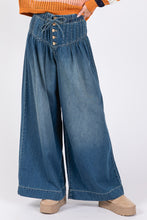 Load image into Gallery viewer, SAGE+FIG Smocked Waist Band Wide Leg Jeans
