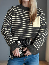 Load image into Gallery viewer, Striped Mock Neck Long Sleeve Sweater
