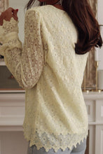 Load image into Gallery viewer, Lace Detail V-Neck Long Sleeve Blouse
