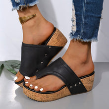 Load image into Gallery viewer, PU Leather Wedge Sandals
