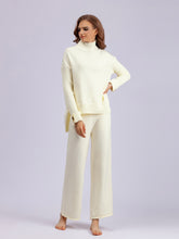 Load image into Gallery viewer, Basic Bae High- Low Turtleneck Long Sleeve Top and Pants Sweater Set
