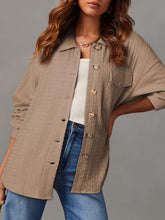 Load image into Gallery viewer, Textured Button Up Long Sleeve Shacket
