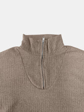 Load image into Gallery viewer, Full Size Quarter Zip Long Sleeve Top
