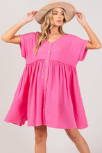 Load image into Gallery viewer, SAGE + FIG Button Up Short Sleeve Dress
