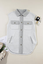 Load image into Gallery viewer, Pocketed Curved Hem Button Up Vest
