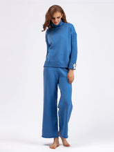 Load image into Gallery viewer, Basic Bae High- Low Turtleneck Long Sleeve Top and Pants Sweater Set
