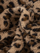 Load image into Gallery viewer, Fuzzy Leopard Long Sleeve Hooded Jacket
