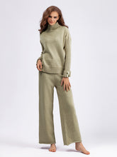 Load image into Gallery viewer, Basic Bae High- Low Turtleneck Long Sleeve Top and Pants Sweater Set
