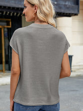 Load image into Gallery viewer, Exposed Seam Round Neck Short Sleeve Sweater
