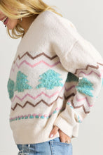 Load image into Gallery viewer, Christmas Tree Ribbed Hem Dropped Shoulder Sweater
