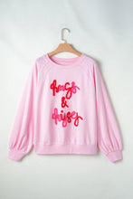 Load image into Gallery viewer, Contrast Letter Round Neck Long Sleeve Sweatshirt
