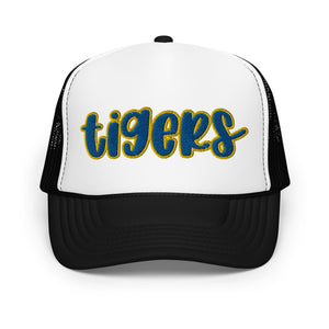 Royal Fat Tigers Font Foam trucker hat