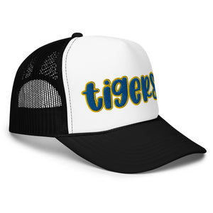 Royal Fat Tigers Font Foam trucker hat