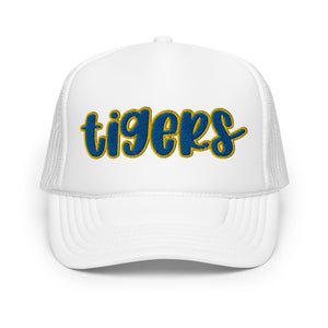 Royal Fat Tigers Font Foam trucker hat