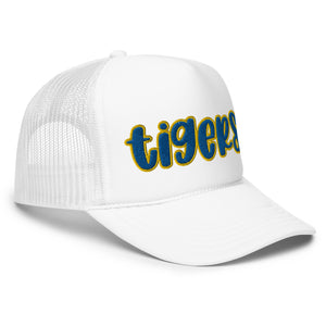 Royal Fat Tigers Font Foam trucker hat