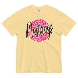 Mustangs Leopard Pink Comfort Colors  garment-dyed heavyweight t-shirt