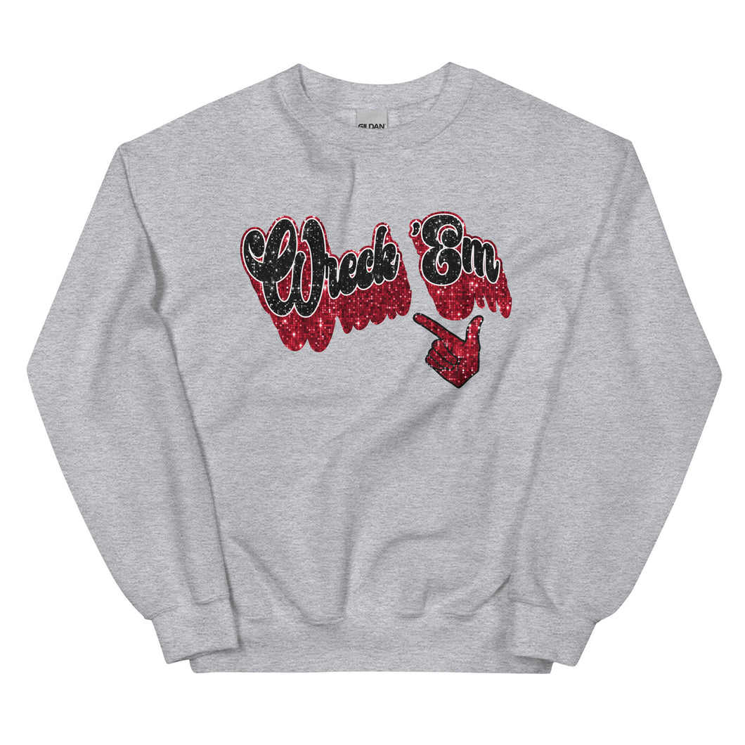 Faux Glitter Wreck Em Tech Unisex Sweatshirt