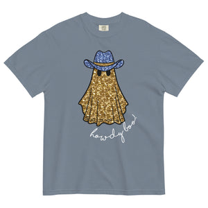 Faux Glitter Howdy Boo Ghost Comfort Colors Tee