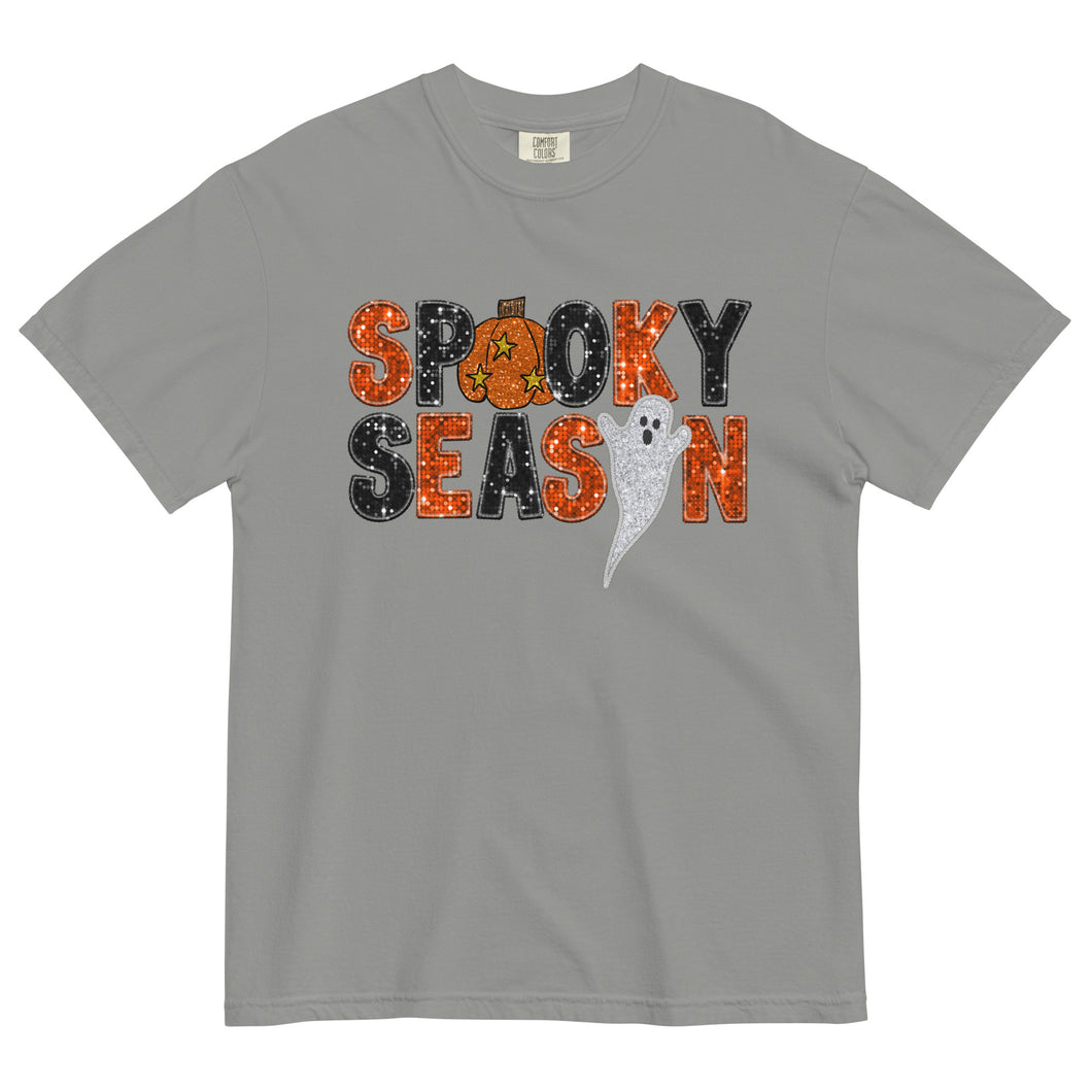 Faux Glitter Spooky Season Comfort Colors Tee