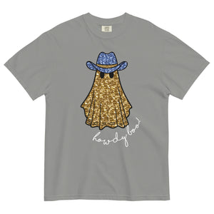 Faux Glitter Howdy Boo Ghost Comfort Colors Tee