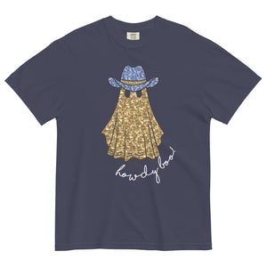 Faux Glitter Howdy Boo Ghost Comfort Colors Tee