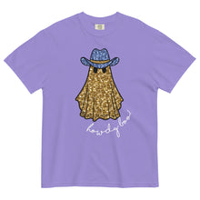 Load image into Gallery viewer, Faux Glitter Howdy Boo Ghost Comfort Colors Tee
