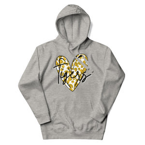 Gold Tigers Heart Unisex Hoodie