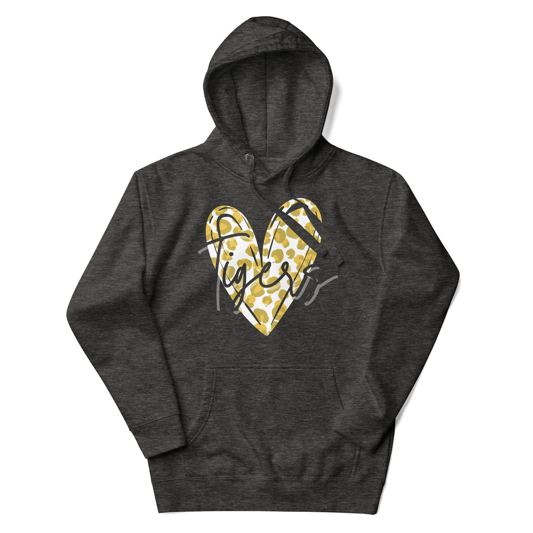 Gold Tigers Heart Unisex Hoodie