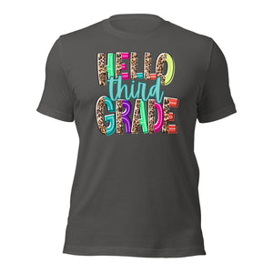 Adult Hello Third Grade Bella Canvas Unisex t-shirt