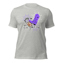 Load image into Gallery viewer, Giddy Up It&#39;s Game Day Purple Bella Canvas Unisex t-shirt
