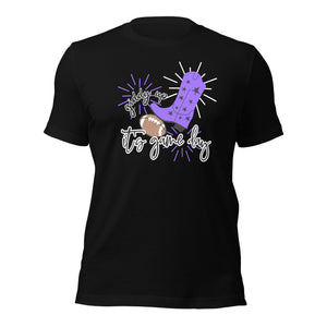 Giddy Up It's Game Day Purple Bella Canvas Unisex t-shirt