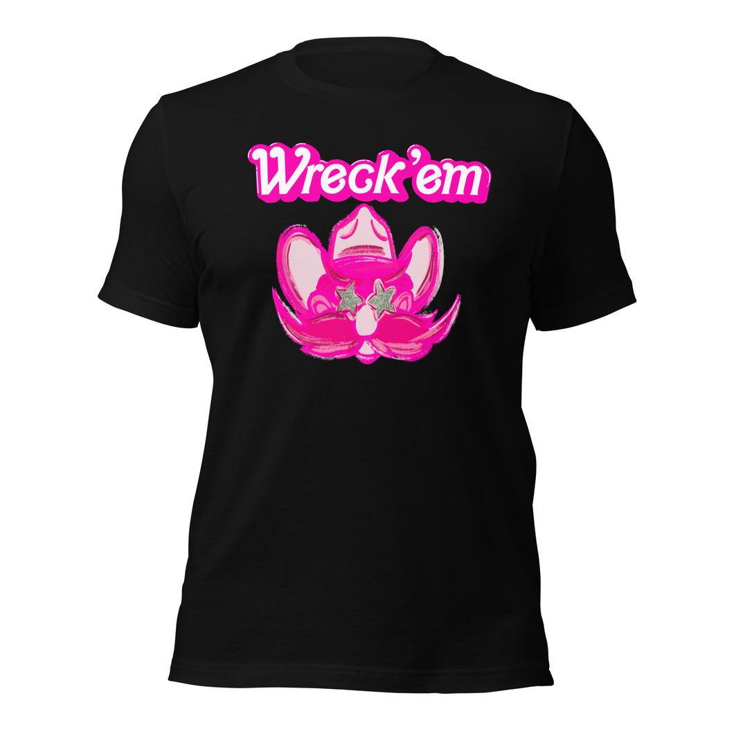 Wreck Em Pink Barbie Font Unisex t-shirt