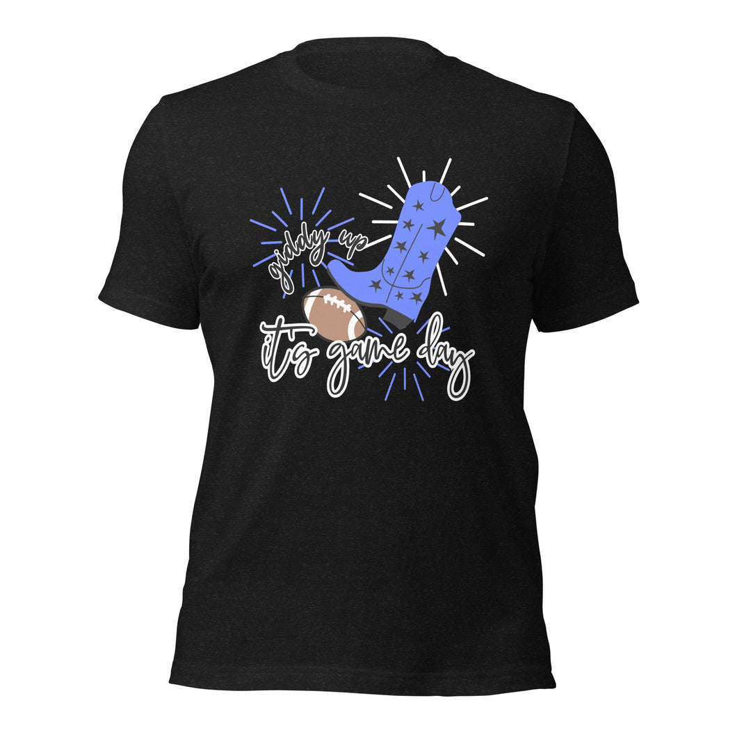 Giddy Up It's Game Day Blue Bella Canvas Unisex t-shirt