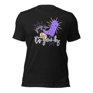 Giddy Up It's Game Day Purple Bella Canvas Unisex t-shirt