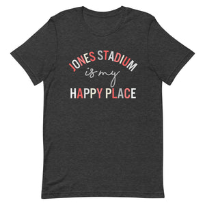 Jones Stadium is my happy place Unisex t-shirt