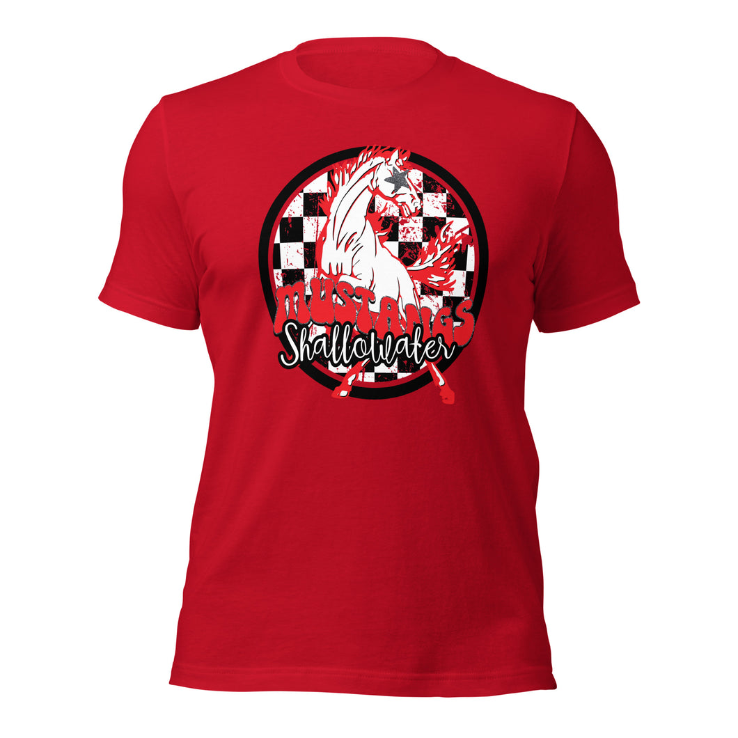 Shallowater Mustangs Round Mascot Unisex t-shirt