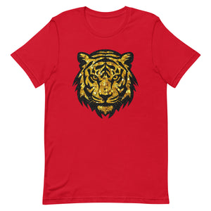 Gold Faux Glitter Tiger Head Unisex t-shirt