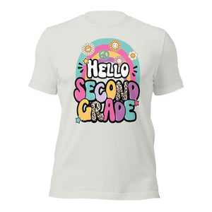 Hello Second Grade Rainbow Unisex t-shirt