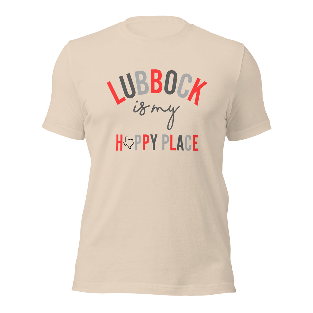 Lubbock is My Happy Place Unisex t-shirt