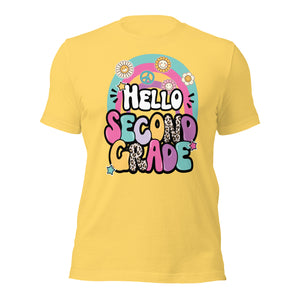 Hello Second Grade Rainbow Unisex t-shirt