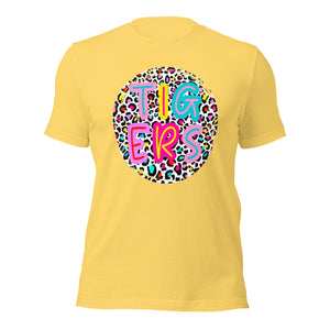 Colorful Leopard Tigers Round Bella Canvas Unisex t-shirt